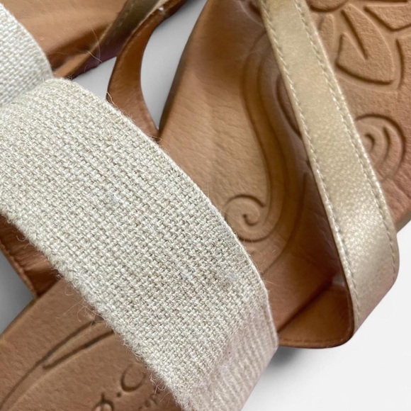 BOC Born Concept Champagne Vegan Leather Strappy Toe Flip Flop Sandals - Picture 2 of 5
